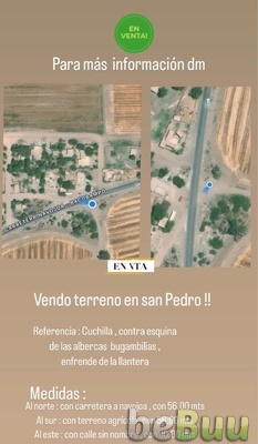 Vendo terreno en san Pedro !! Referencia: Cuchilla, Navojoa, Sonora