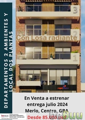 Departamento de 2 ambientes Merlo, centro en venta, Gran Buenos Aires, Capital Federal/GBA
