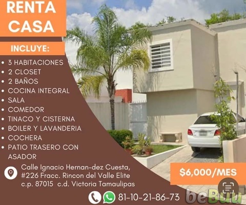 Se Renta casa en fraccionamiento Rincón del valle Elite, Victoria, Tamaulipas
