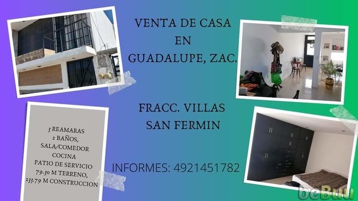 VENTA DE CASA USADA DE 3 RECAMARAS Y 2 BAÑOS, Zacatecas, Zacatecas