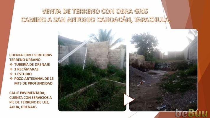 TE OFREZCO TERRENO CON OBRA GRIS, Tapachula, Chiapas