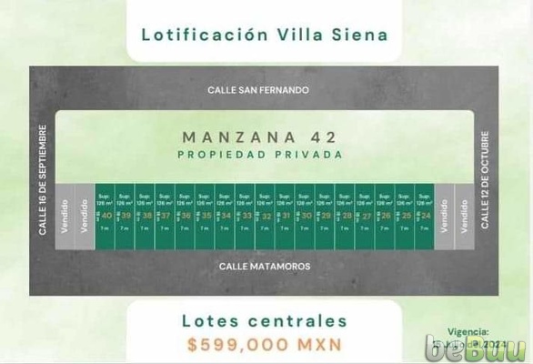 Lotes en Venta  VIlla SIenna de 7*15 se entregan urbanizados, Los Mochis, Sinaloa