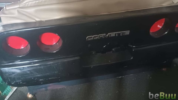 1988 Corvette couch black, with tan seat. Has foot stool.$499, Columbia, South Carolina