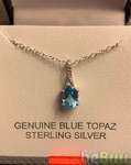 Genuine Blue Topaz and Sterling Silver Necklace, Fort Worth, Texas