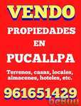 Vendo propiedades en Pucallpa, Coronel Portillo, Ucayali