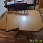 Table with leaf and 5 rolling chairs, Chicago, Illinois