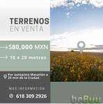 Terrenos en venta de 10x20 por autopista Mazatlán, Durango, Durango